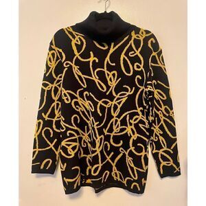 Rare vintage Monde 80’s graphic wool turtle neck size 40/L